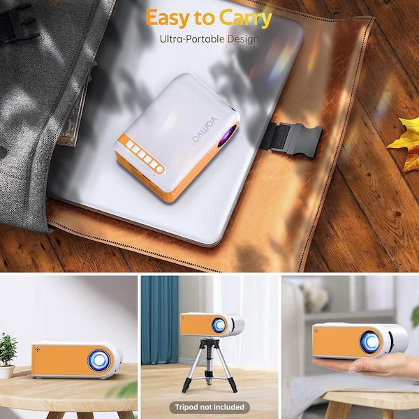 Lukyamzn 1920 x 1080 Full HD Mini Portable Projector with 1800