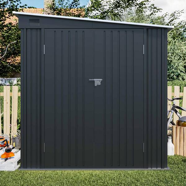 Zeus & Ruta 8 ft. W x 6 ft. D Metal Storage Shed with Lockable