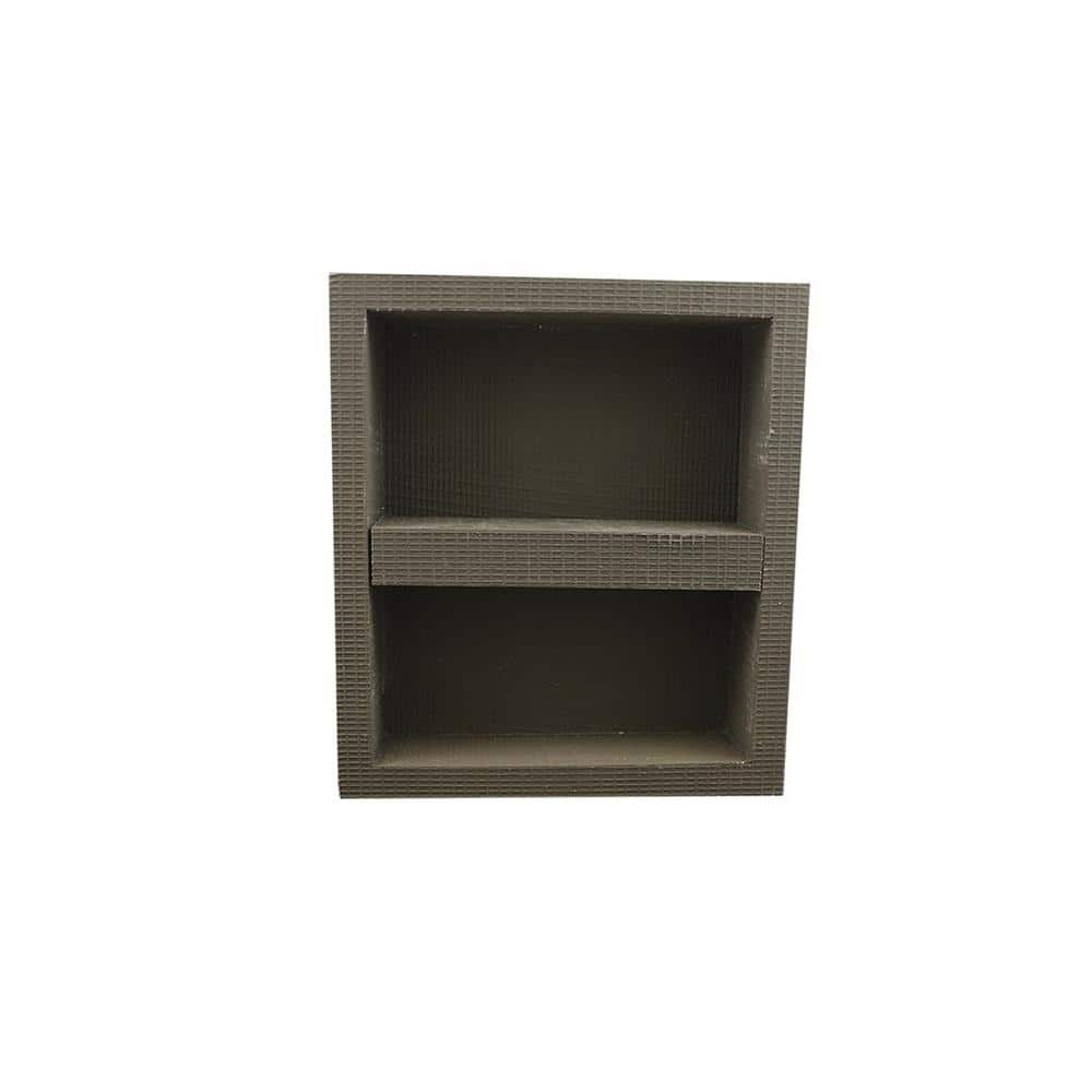 12 in. x 26 in. x 3 in. XPS Foam Waterproof Underlayment Niche with Adjustable Shelf in Gray