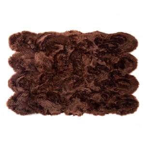 Brown 5 ft. x 7 ft. Faux Fur Luxuriously Soft and Eco Friendly Area Rug