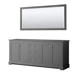 Avery 79 in. W x 21.75 in. D Bathroom Vanity Cabinet Only with Mirror in Dark Gray