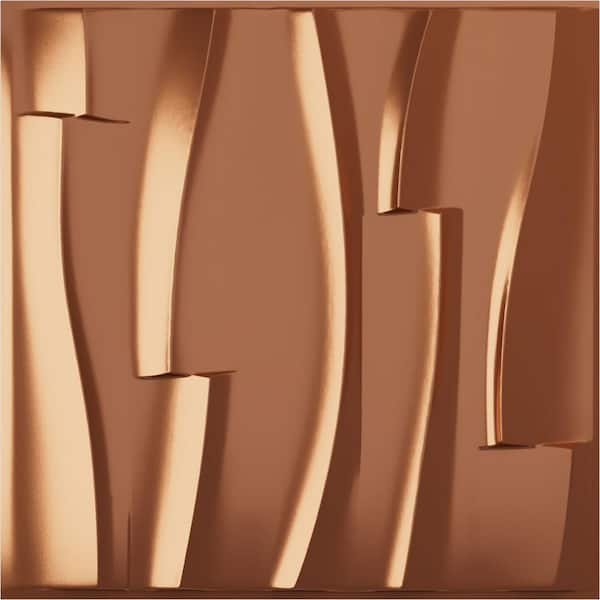 Ekena Millwork 19 5/8 in. x 19 5/8 in. Brick Wave EnduraWall Decorative 3D Wall Panel, Copper (12-Pack for 32.04 Sq. Ft.)
