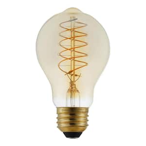 40-Watt Equivalent AT19 Dimmable Fine Bendy Filament LED Vintge Edison Light Bulb Amber (1-Pack)