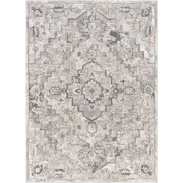 Livabliss Tuscany Gray Traditional 12 ft. x 15 ft. Indoor Area Rug