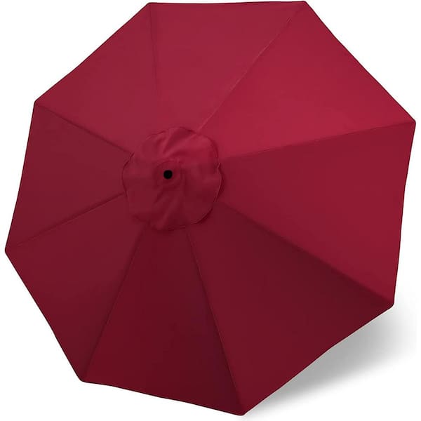Cubilan 9 ft. Market Patio Umbrella Replacement Canopy for 8 Ribs, in Burgundy