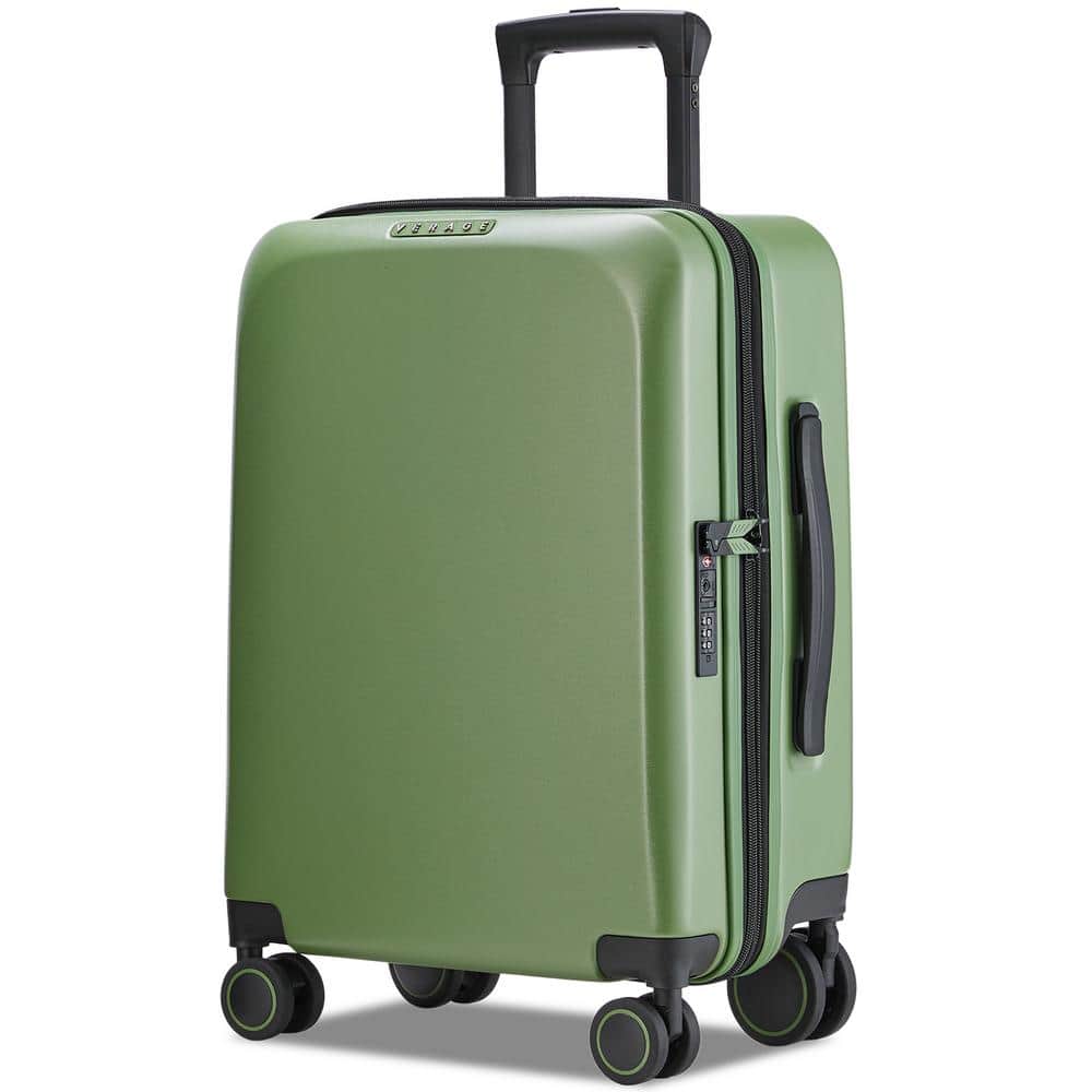 VERAGE 20 in. Green Carry On Luggage Spinner Wheels Expandable Hard Side  Travel Luggage Rolling Suitcase TSA Approved GM20062W II-20-Green - The  Home Depot