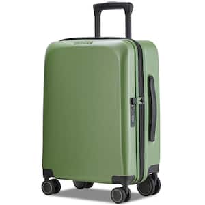 20 in. Green Carry On Luggage Spinner Wheels Expandable Hard Side Travel Luggage Rolling Suitcase TSA Approved