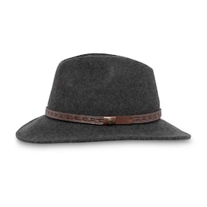 Unisex Large Heathered Dark Gray Rambler Felt Hat