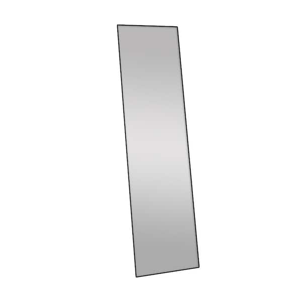 Unbranded Black 16 in. W x 59 in. Modern Aluminum Alloy Framed Rectangle Floor Standing Mirror