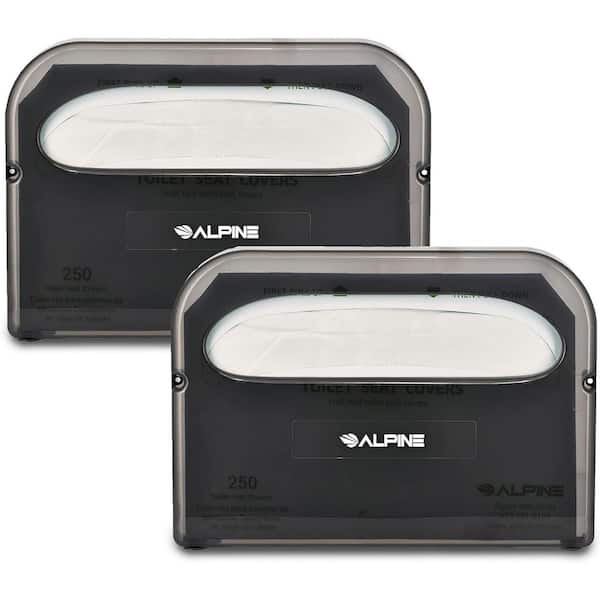 Black Wall Mount Half-Fold Plastic Toilet Seat Cover Dispenser (2-Pack)