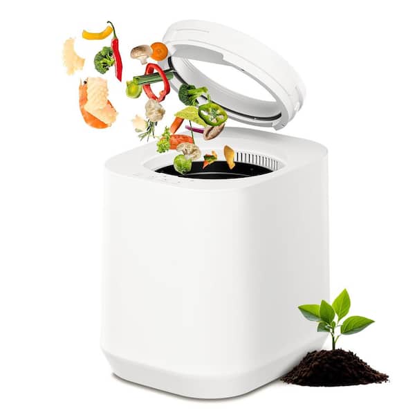 1.06 Gal. Countertop Compost Bin, Odorless, Turn Food Waste into Fertilizer Within 3 Hours Low Noise, No Leaking, White