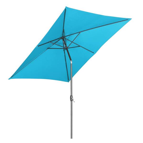 Siavonce 9.8 ft. Patio Market Umbrella without Base in Blue Tilt and Crank
