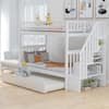 Harper & Bright Designs White Twin Over Twin Bunk Bed With Trundle And ...