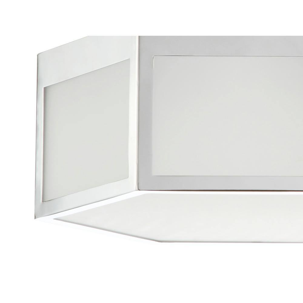 Moderno Classic 15.75" Chrome Hexagon LED Flush Mount