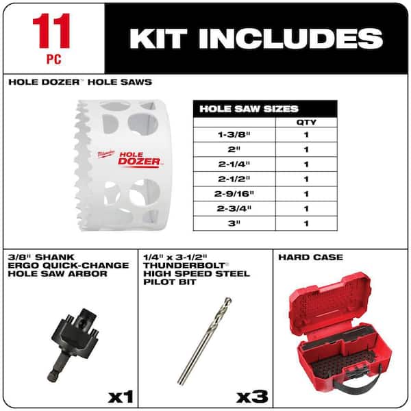 Hole Dozer General Purpose Bi-Metal Hole Saw Set (11-Piece)