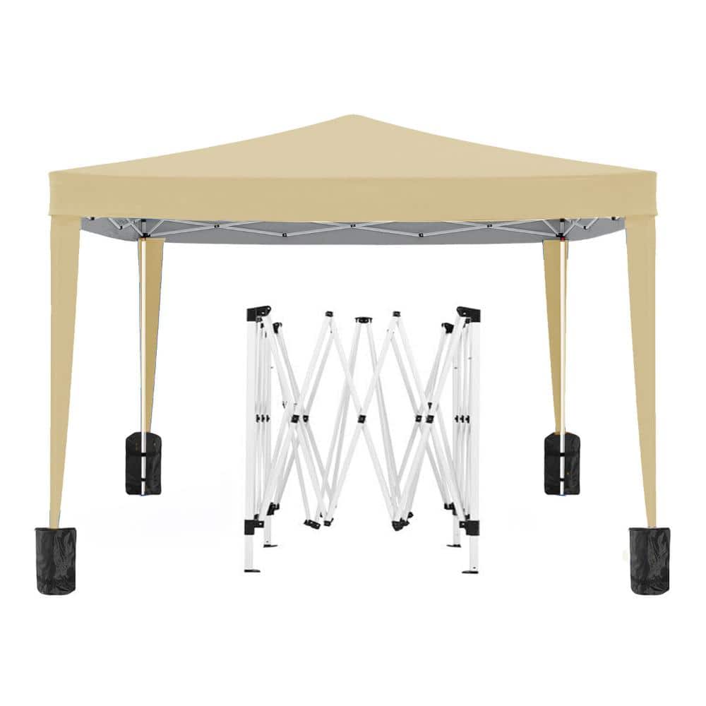 10' x 10' Beige Outdoor Event Shelter UPF 50+ Gazebo Portable Tents with 4 Removable Sidewalls price history on PriceWatchPro
