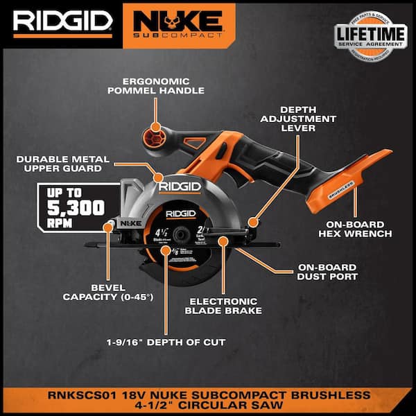 18V NUKE SubCompact Brushless 2-Tool Combo Kit, MAX Batteries with 18V NUKE Brushless 4-1/2 in. Circular Saw