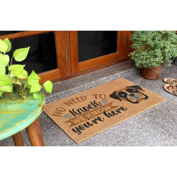 Rugsmith White Machine Tufted Dogs Doormat, 18 x 30