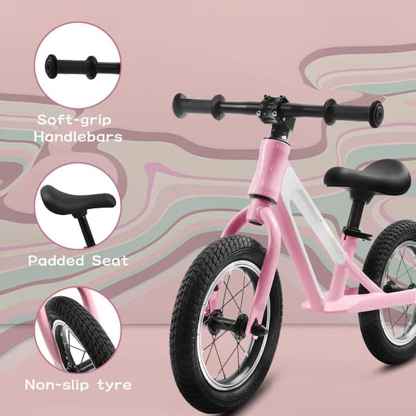 Tunearary Pink Balance Bike with Magnesium Alloy Frame 12