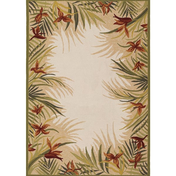 Covington Tropic Gardens Sand Multi 4 ft. x 6 ft. Indoor/Outdoor Area Rug