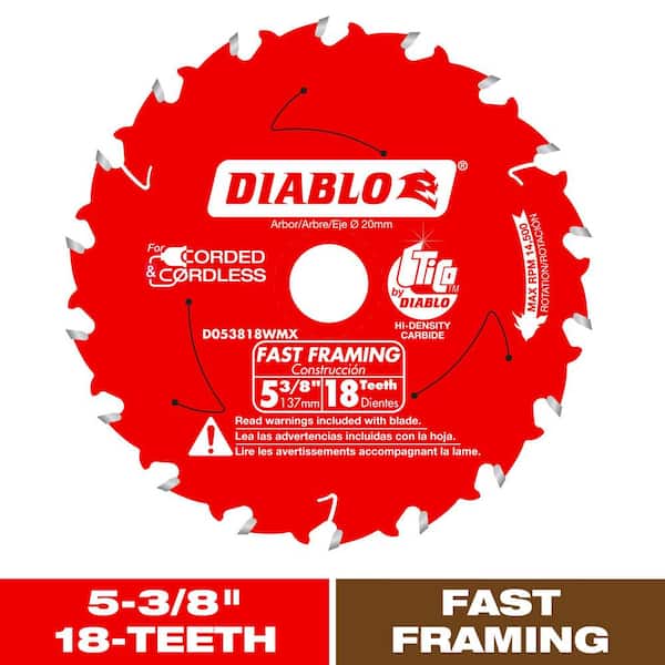 DIABLO 5-3/8in. x 18-Teeth Fast Framing Circular Saw Blade for Wood