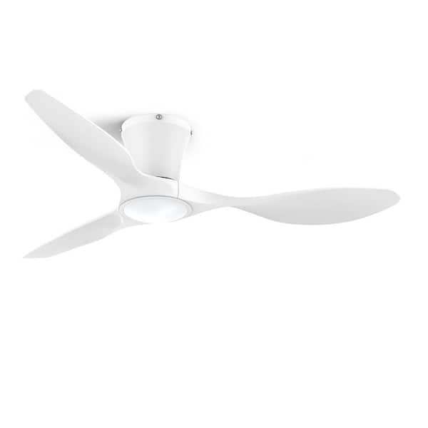 42 in. Indoor White Flush Mount Standard Ceiling Fan with Integrated LED Light and Remote Control