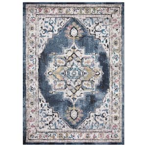 Vintage Collection Barclay Navy 5 ft. x 7 ft. Medallion Area Rug