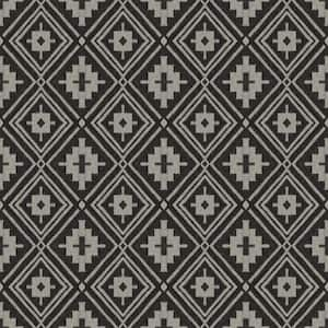 20.50 in. W x 396 in. L Black Camp Blanket Wallpaper Sample