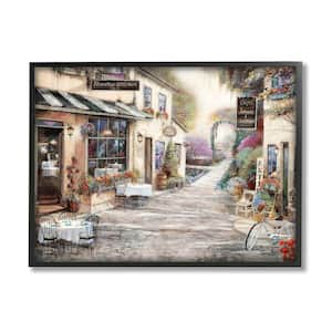 Village City Architecture Bistro Scene By Ruane Manning Framed Print Architecture Texturized Art 16 in. x 20 in.