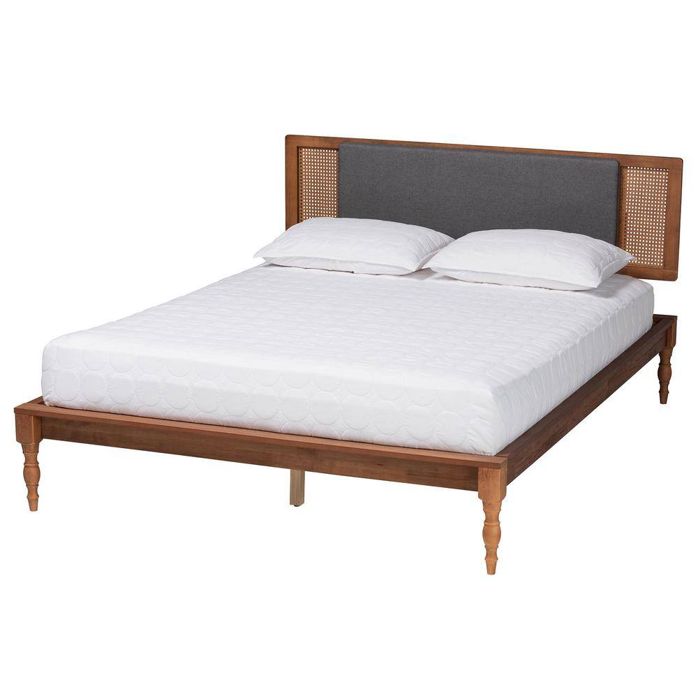 Baxton Studio Eliseo Brown Wood Frame Queen Platform Bed