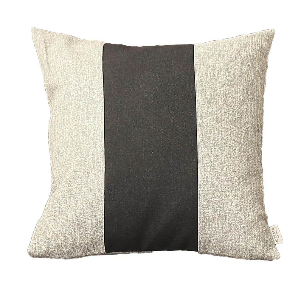 Gray and Black Polyester Bohemian Decorative Throw Pillow