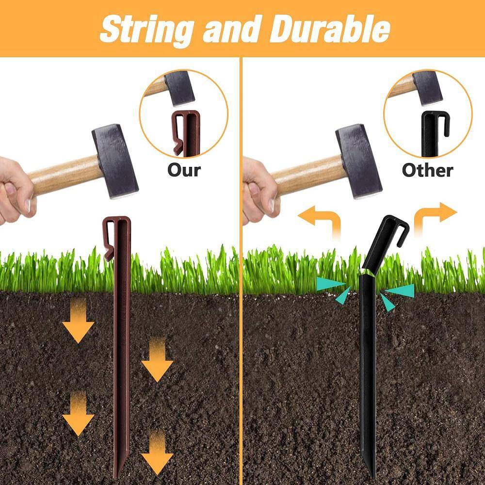 12-Pack Brown Plastic Landscape Edging Spikes