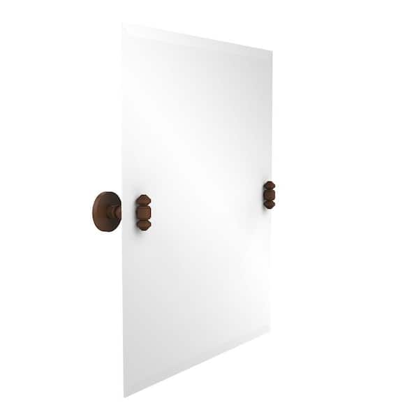 Allied Brass South Beach Collection 21 in. x 26 in. Frameless Rectangular Single Tilt Mirror with Beveled Edge in Antique Bronze