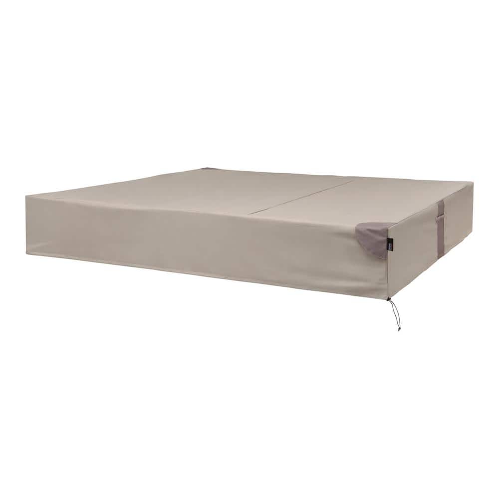 Beige Heavy-Duty Weather-Resistant Square Hot Tub Cover