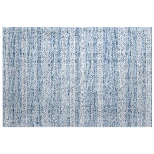 Dream Shag Premium Machine Washable Abstract ADS803 Blue 2 ft. x 3 ft. Accent Rug