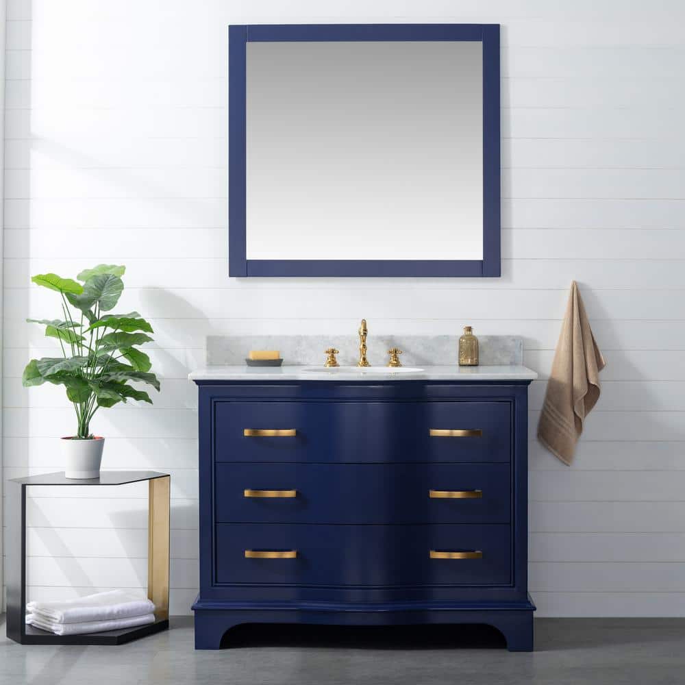SUDIO Monroe 42 in. W x 22 in. D x 34 in. H Bath Vanity in Navy Blue