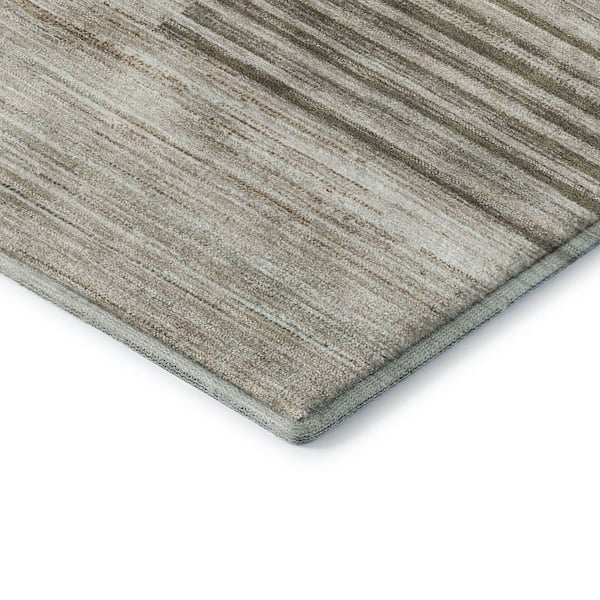 Mayfield Premium Machine Washable Abstract AMF2149 Pewter 8 ft. x 8 ft. Round Rug