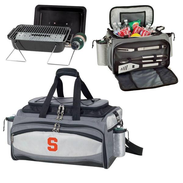 Picnic Time Syracuse Orange - Vulcan Portable Propane Grill and Cooler Tote by Embroidered