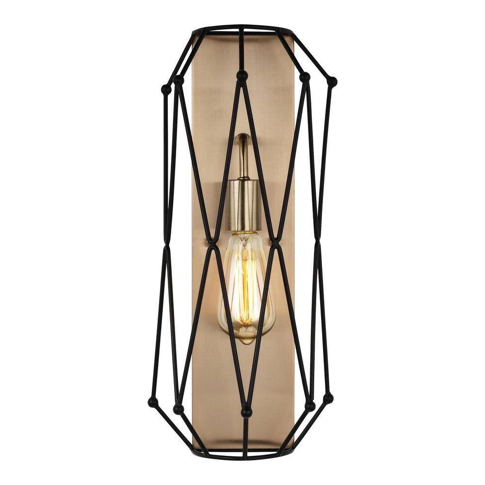 Zarra 1-Light Satin Brass Outdoor Wall Sconce