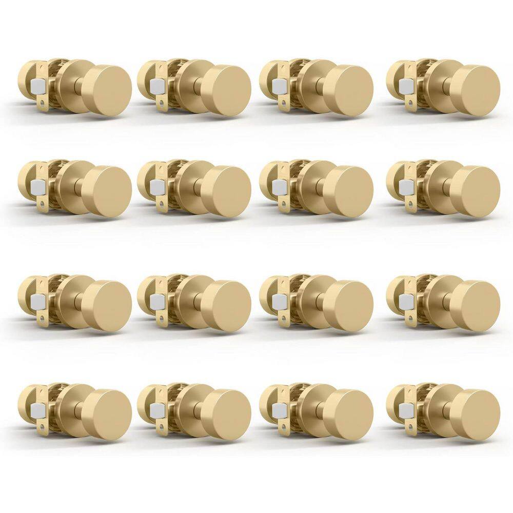 Buena Metal Passage Satin Brass-Hall/Closet Door Knob with Reversible Heavy Duty Features, 16 Pack price history on PriceWatchPro