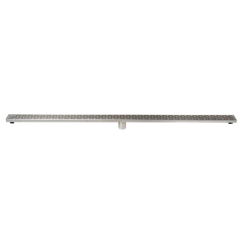 59'' Brushed Stainless Steel Linear Shower Drain with Groove Holes