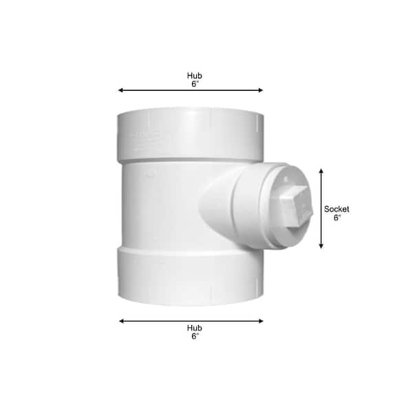 Charlotte Pipe 6 in. PVC DWV Cleanout Tee with Plug PVC 00444X