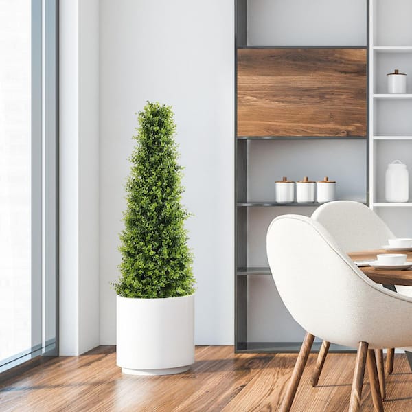 48 in. Artificial Topiary Trees, Faux Boxwood Plants UV Resistant