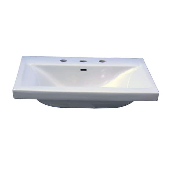 Barclay Products Mistral 650 Wall-Hung Bathroom Sink in White