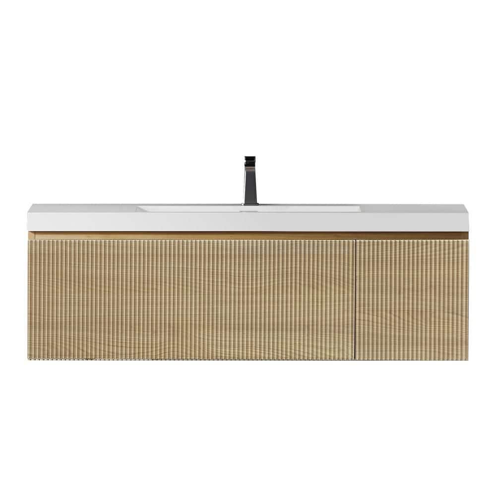 48 in. Single Sink Floating Brown Bath Vanity with White Stone Resin Sink Top Assembled price history on PriceWatchPro