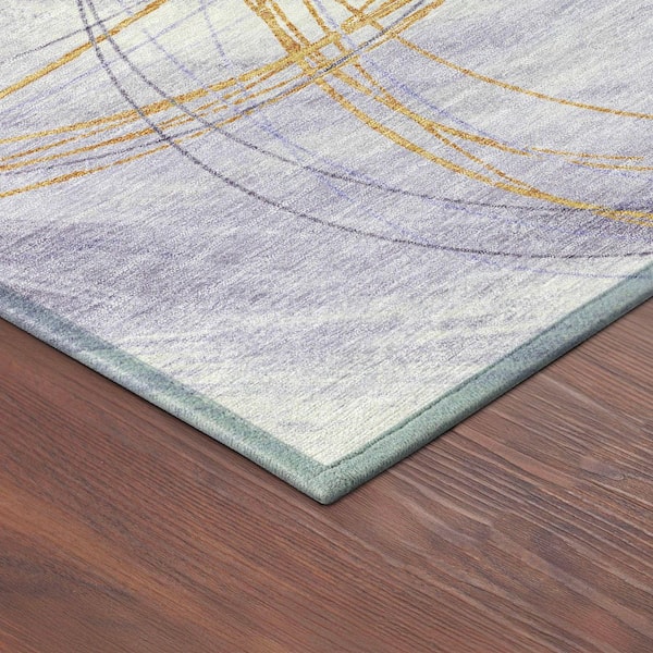Chantille Machine Washable Indoor/Outdoor Abstract ACN2396 Purple 2 ft. x 7 ft. Runner Rug