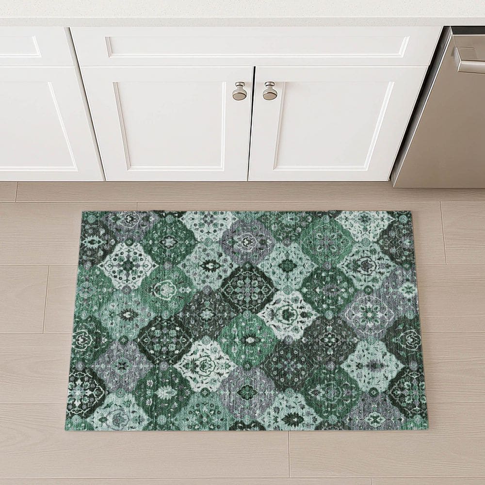Chantille Machine Washable Indoor/Outdoor Abstract ACN2292 Green 2 ft. x 3 ft. Accent Rug price history on PriceWatchPro