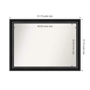 Grand Black 51.75 in. W x 37.75 in. H Custom Non-Beveled Recycled Polystyrene Framed Bathroom Vanity Wall Mirror