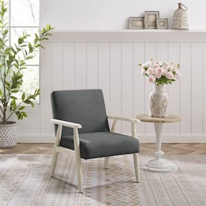 Amelia 32.3 in. Charcoal Linen Arm Chair