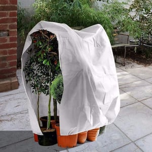 100 in. W x 85 in. H Warm Plant Cover Winter Protection Bag 0.9 oz., Shrub Jacket, White
